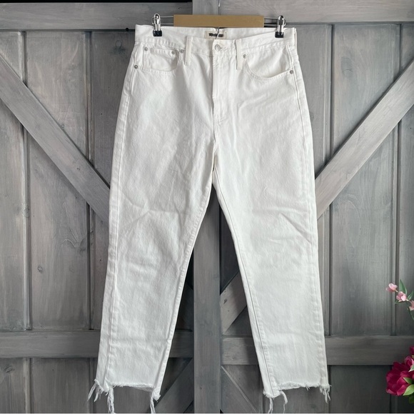 Madewell The Perfect Summer Jean‎ in Tile White: Destructed-Hem Edition 30 - Picture 2 of 11
